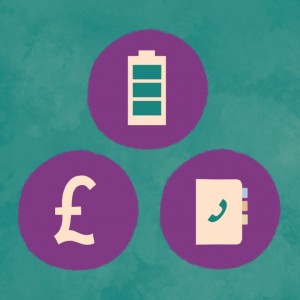 Battery, pound and phone book images