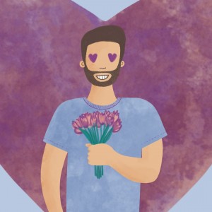 Man with flowers