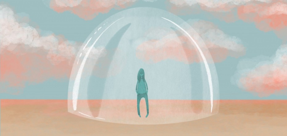Woman in bubble